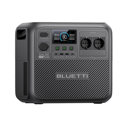 BLUETTI Elite 200 V2 Estación de Energía Portátil de Alta Potencia 2600W 2073Wh | Para Cortes de Luz, Camping y Backup Solar