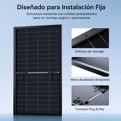 ZOUPW 200W | Panel Solar Monocristalino Rígido N-Type 25% IP68