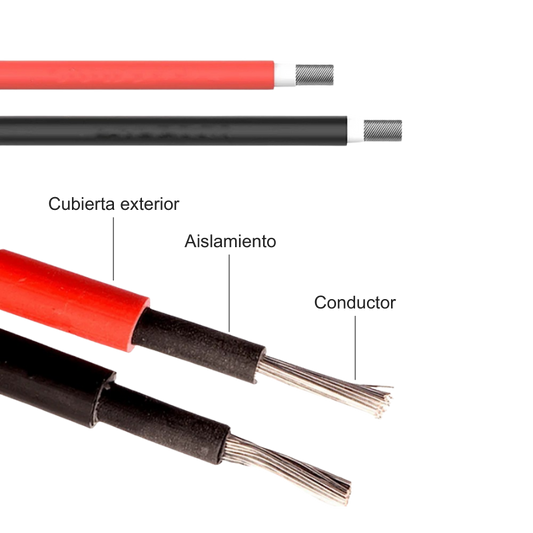 Par de Cables de Extensión para Panel Solar | Conectores Solares Impermeables MC4 | 2 a 10 Metros