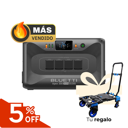 BLUETTI Apex 300 Estación de Energía Portátil para el Hogar 3840W 2764Wh | Voltaje Dual 120/240V, Cortes de Luz y Backup Solar