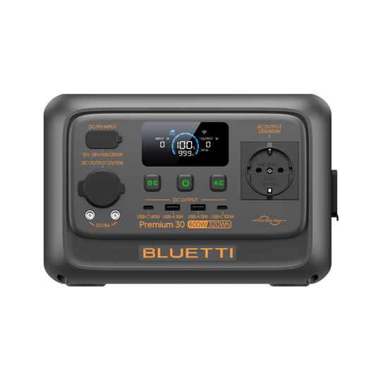 BLUETTI Premium 30 V2 Mini Estación de Energía 600W 320Wh | Potente, Compacta y Ultraligera