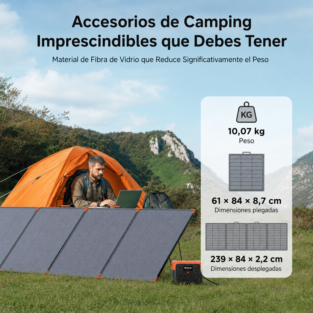 ZOUPW 350W | Panel Solar Portátil Plegable N-Type 16BB ETFE