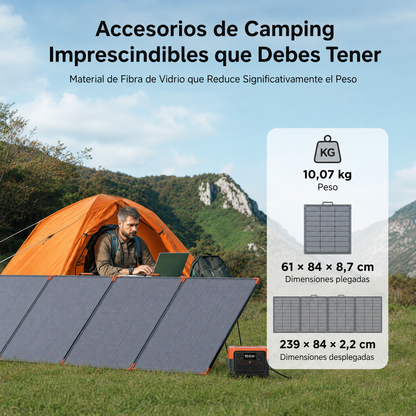 ZOUPW 350W | Panel Solar Portátil Plegable N-Type 16BB ETFE