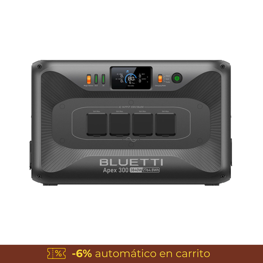 BLUETTI Apex 300 Estación de Energía Portátil 3840W 2764Wh | Respaldo Hogar y Backup Solar