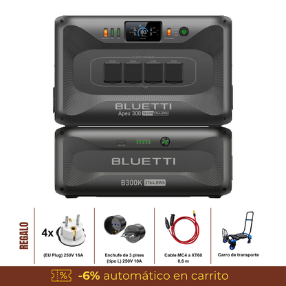 BLUETTI Apex 300 + B300K | Estación de Energía Expandible 3840 W 5528 Wh | Potencia Industrial y Escalabilidad Total