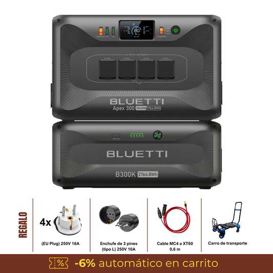 BLUETTI Apex 300 + B300K | Estación de Energía Expandible 3840 W 5528 Wh | Potencia Industrial y Escalabilidad Total