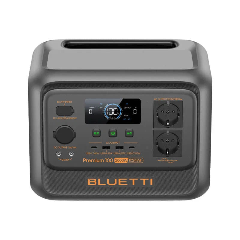 BLUETTI Premium 100 V2 Estación de Energía Portátil 2.000W 1.024Wh | Alta Potencia, Compacta y Liviana
