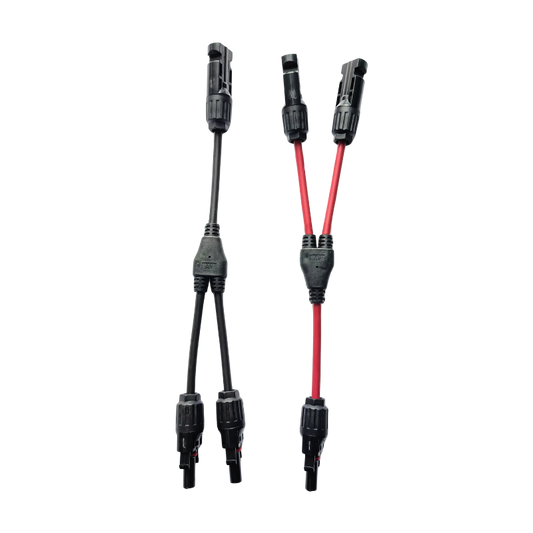 Conector Solar Tipo Y en T (Paralelo 2 a 1) con Cable 4mm² – 1000V / 30A | Para Sistemas Fotovoltaicos