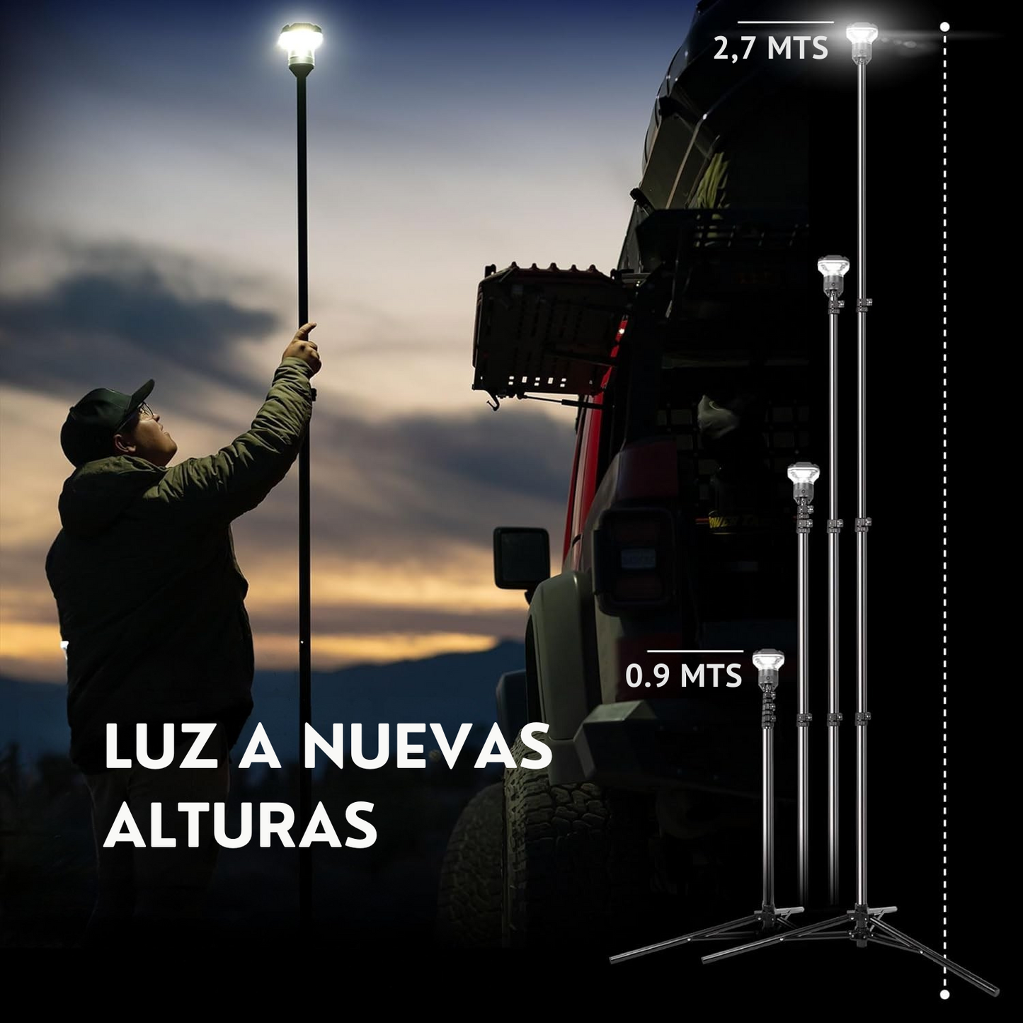 [PREVENTA] Devos LightRanger 1200 | Iluminación portátil telescópica para camping, emergencia y exteriores