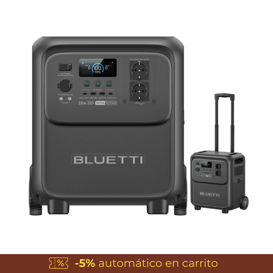 Nuevo BLUETTI Elite 320 Estación de Energía Portátil 1800W 3200Wh | Respaldo para Hogar, Motorhome, Camping y Backup Solar