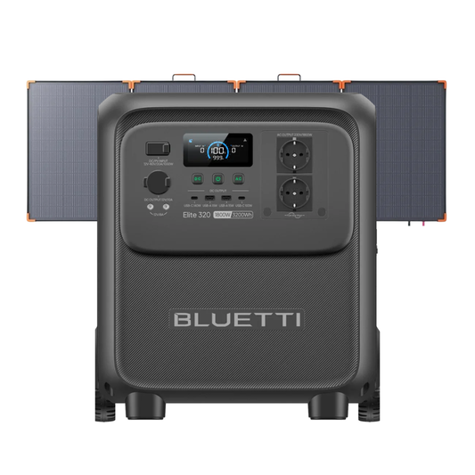 Pack Solar Nuevo BLUETTI Elite 320 + Panel Solar ZOUPW 350W | Estación de Energía 1800W 3200Wh con Ruedas y Asa Integrada