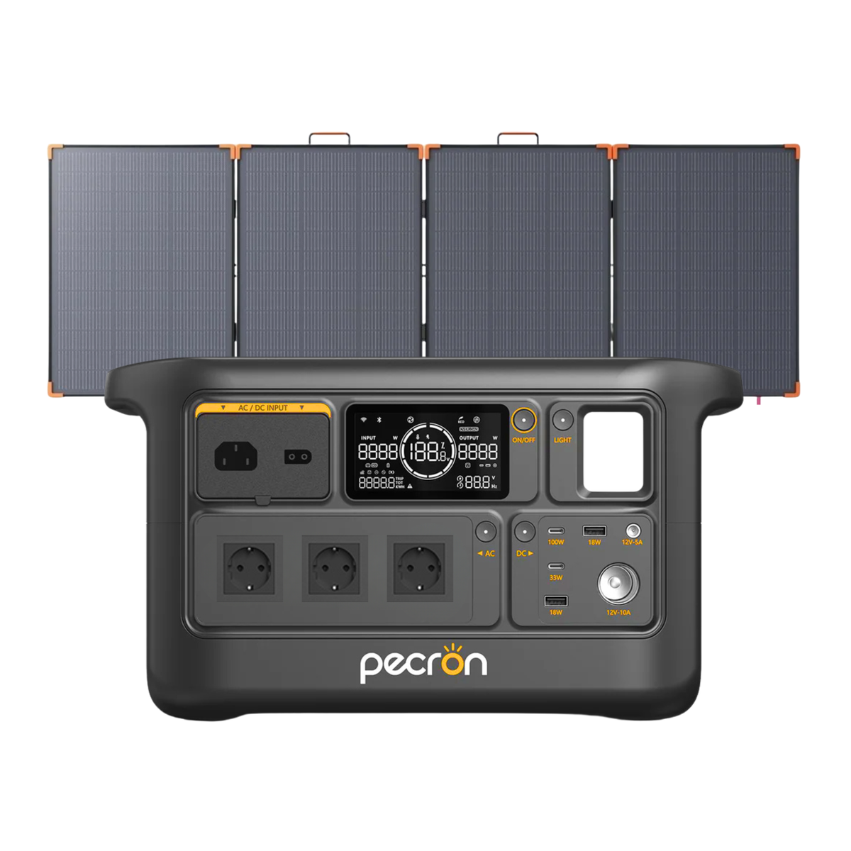 PECRON F1000LFP + Panel Solar Plegable ZOUPW 350W