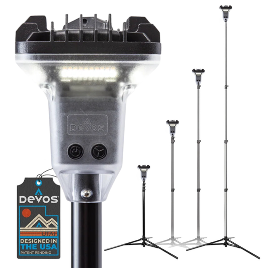 [PREVENTA] Devos LightRanger 2000 | Iluminación portátil telescópica LED 2000 Lúmenes con Bluetooth, Luz Blanca, Ámbar y Roja