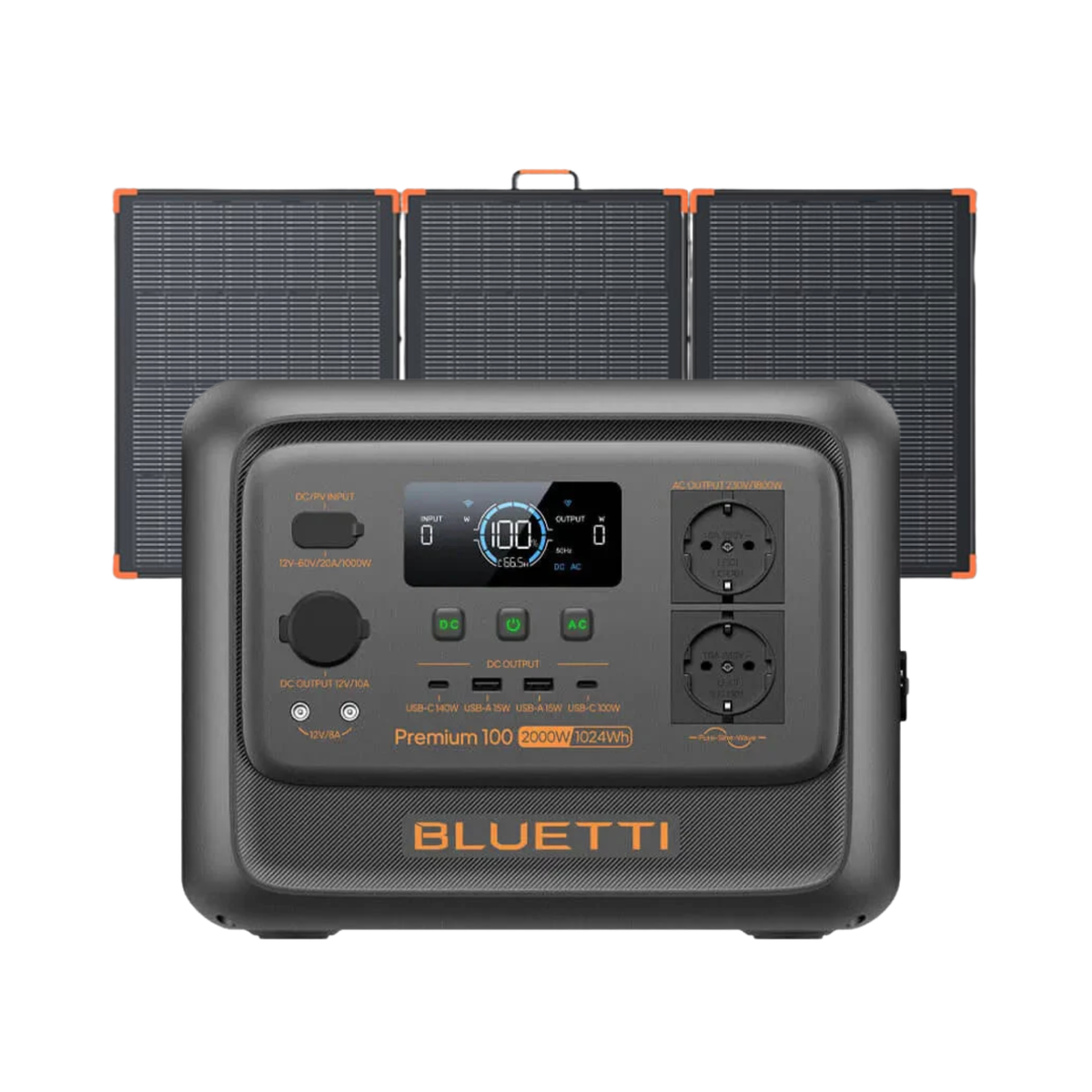 Pack Solar BLUETTI Premium 100 V2 + Panel Solar ZOUPW 180W | Estación de Energía Portátil 2000W