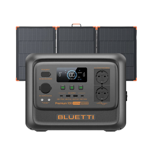 Pack Solar BLUETTI Premium 100 V2 + Panel Solar ZOUPW 180W | Estación de Energía Portátil 2000W