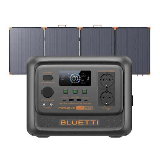 Pack Solar BLUETTI Premium 100 V2 + Panel Solar ZOUPW 350W | Estación de Energía Portátil 2000W