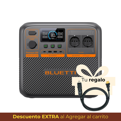 BLUETTI Premium 200 V2 Estación de Energía Portátil de Alta Potencia 2700W 2073,6Wh | Para Cortes de Luz, Camping y Backup Solar