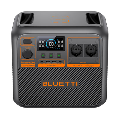 Bluetti Premium 200 V2 Estación de Energía Portátil de Alta Potencia 2700W 2073,6Wh | Para Cortes de Luz, Camping y Backup Solar