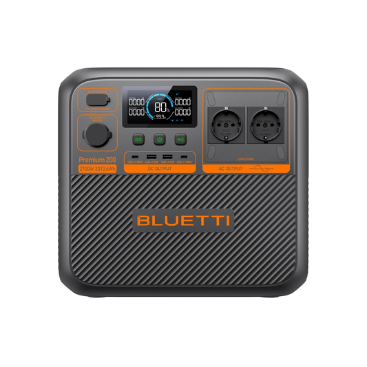 BLUETTI Premium 200 V2 Estación de Energía Portátil de Alta Potencia 2700W 2073,6Wh | Para Cortes de Luz, Camping y Backup Solar