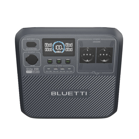 BLUETTI Elite 200 V2 Estación de Energía Portátil de Alta Potencia 2600W 2073Wh | Para Cortes de Luz, Camping y Backup Solar