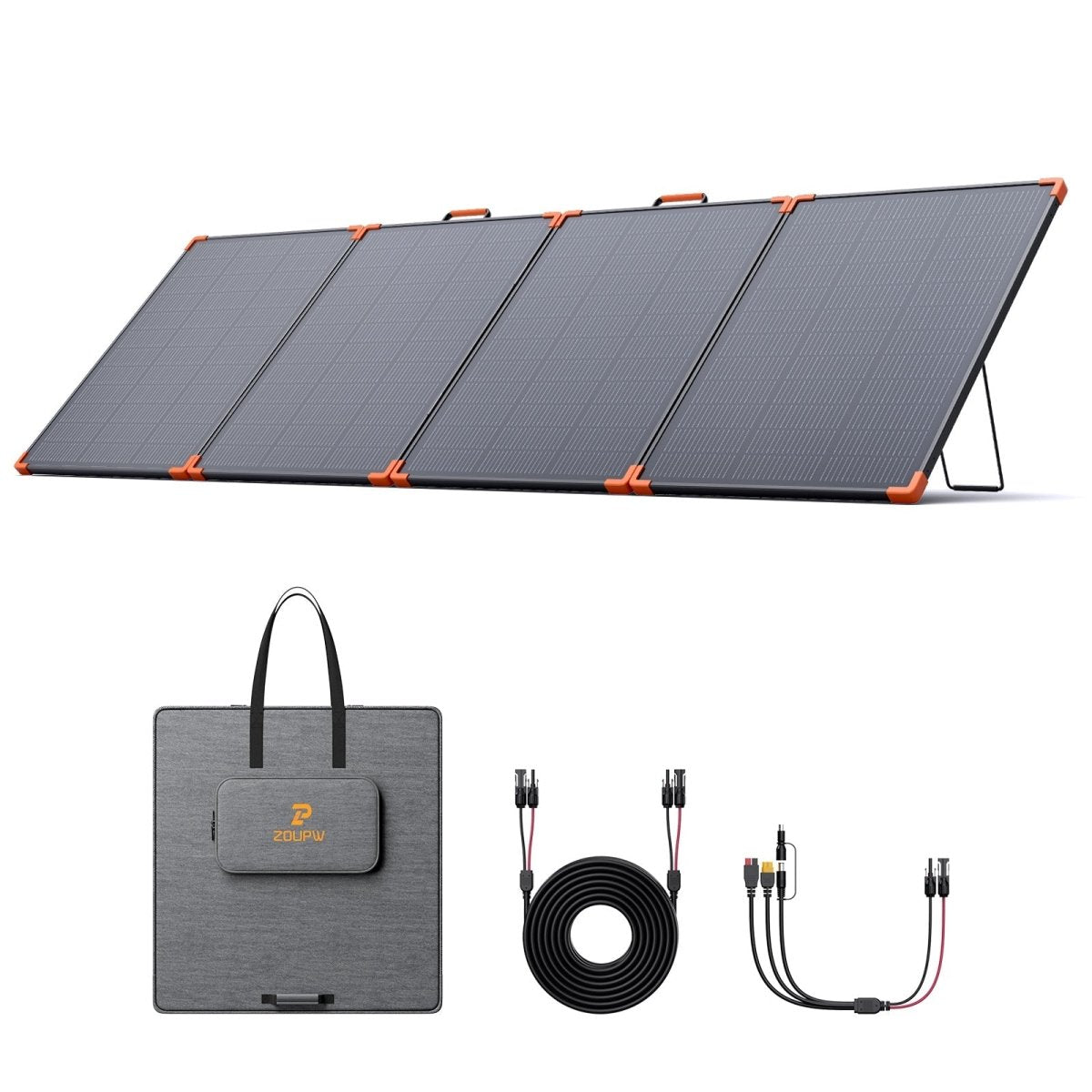 Panel solar portátil plegable ZOUPW 350W con accesorios